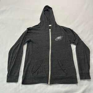 Pro Line NFL Philadelphia Eagles Gray Pullover Full Zip Hoodie Men's Small